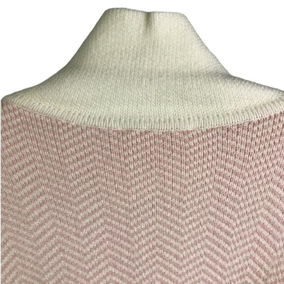 Mable Sweater Womens Sz S Pink Cream Chevron Long Sleeves V-Neck Collared NWT - Picture 5 of 10